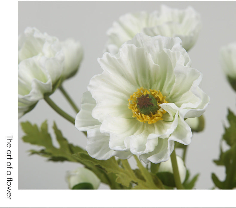 Artificial Flowers Fake Flowers Flocked Poppy Realistic Poppy