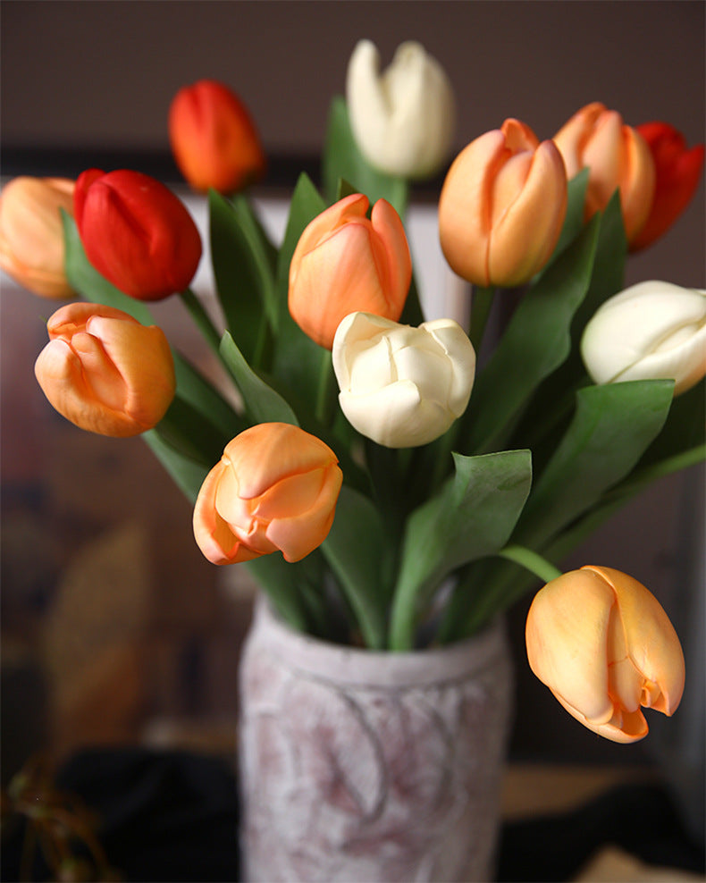 INS Tulip Artificial Flower Mall Dining Table Flower Coffee Table Decorative Flower Fake Flower Photo Prop