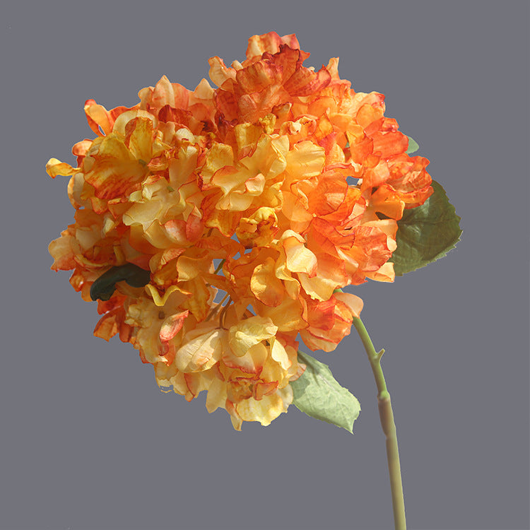 Vintage Single Branch Burnt Edge Hydrangea Artificial Flower