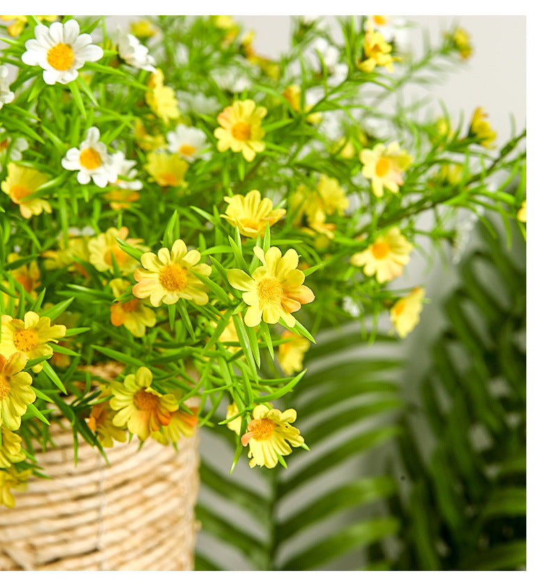 Artificial Flowers Fake Flowers Ins Style Decoration  Three-Pronged Chamomile