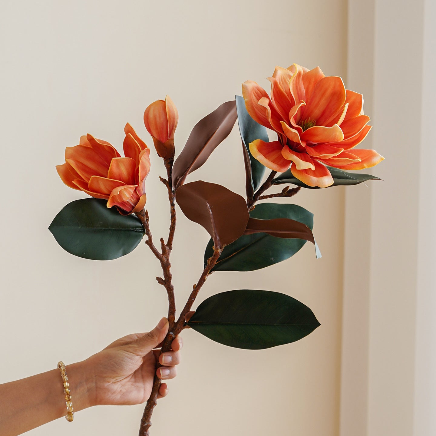 Magnolia with curled leaves 2pcs - 30inch