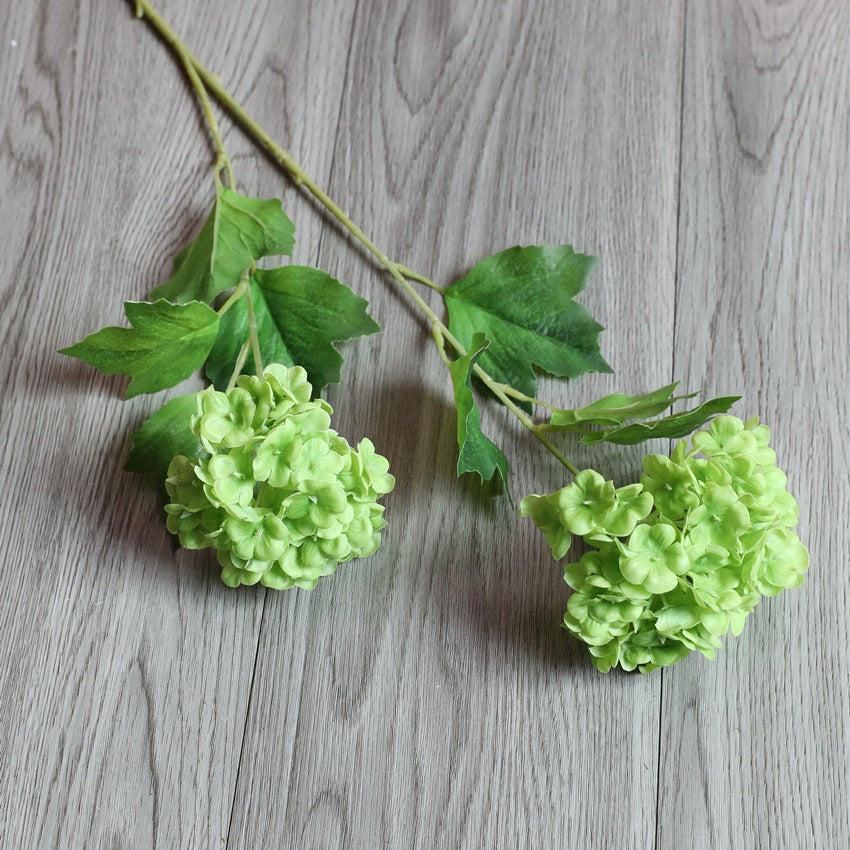 Artificial Flowers 3D Film Hydrangea 2-Head Snowball Flower