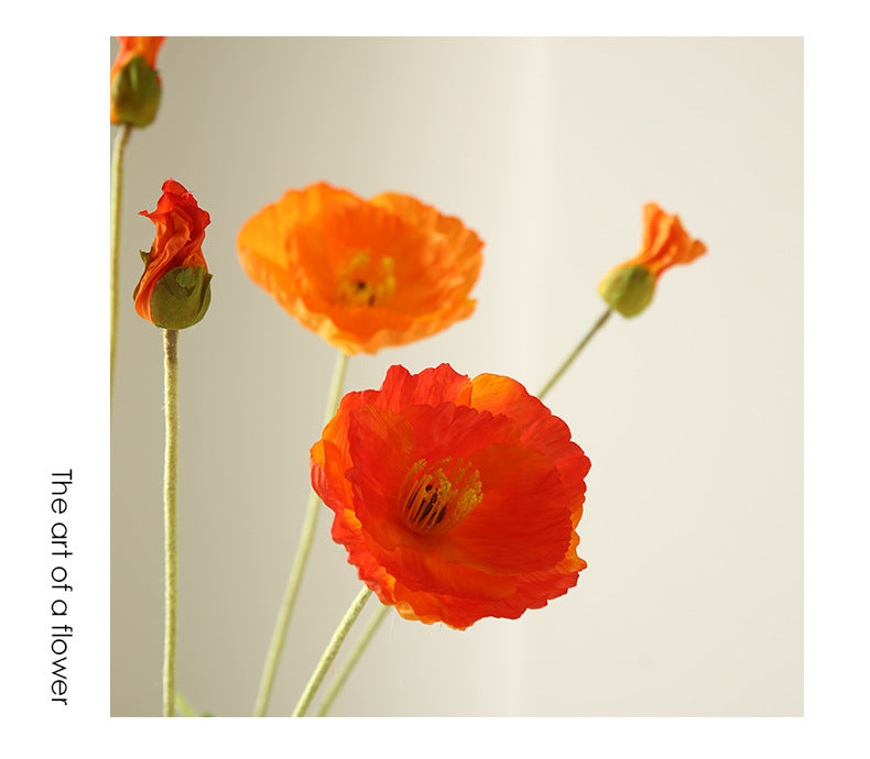 Two-Headed Poppy Artificial Flower Wedding Decoration Poppy Flower