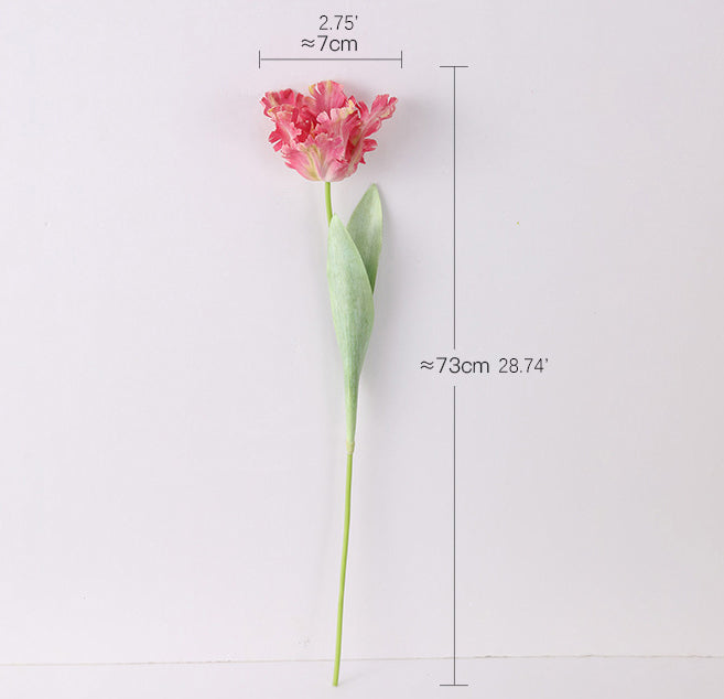 Artificial Flower Single Branch Parrot Tulip 3D Printed Toothed Fake Flower