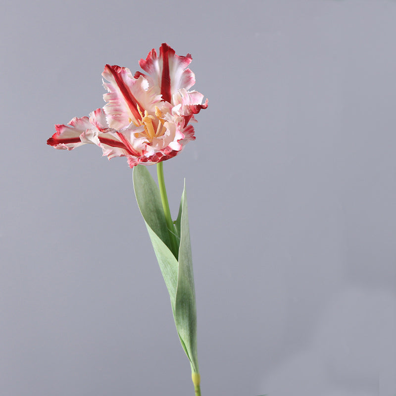 Artificial Flower Single Branch Parrot Tulip 3D Printed Toothed Fake Flower