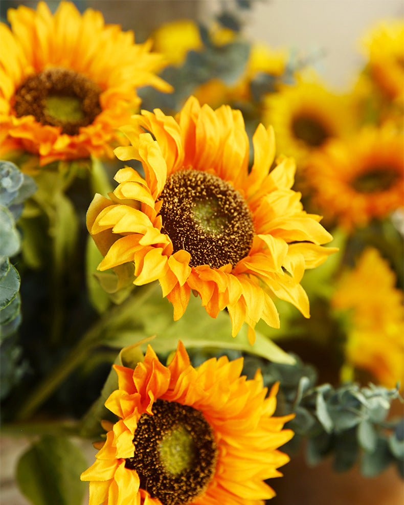 Single Head Sunflower Artificial Flower Dried Flower Living Room Decoration Sunflower