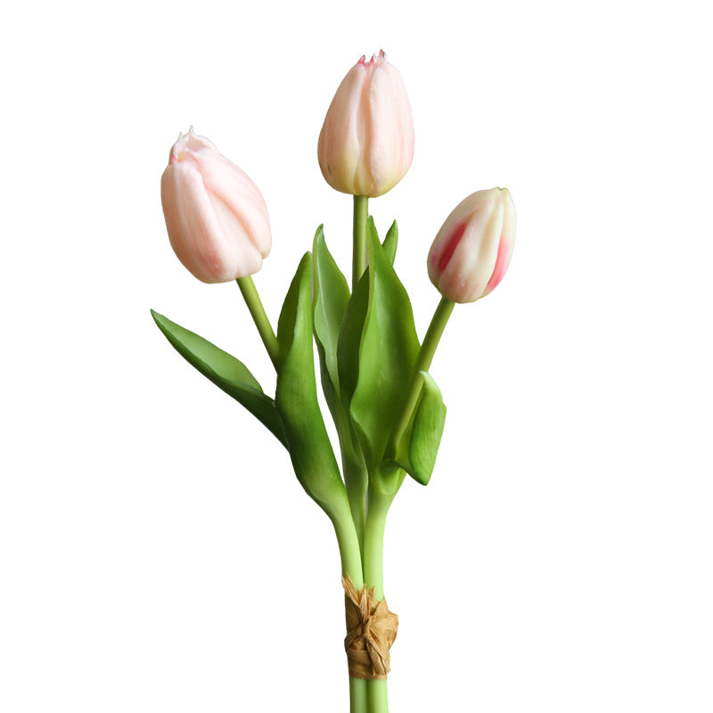 Artificial Flower Three-Headed Realistic Tulip