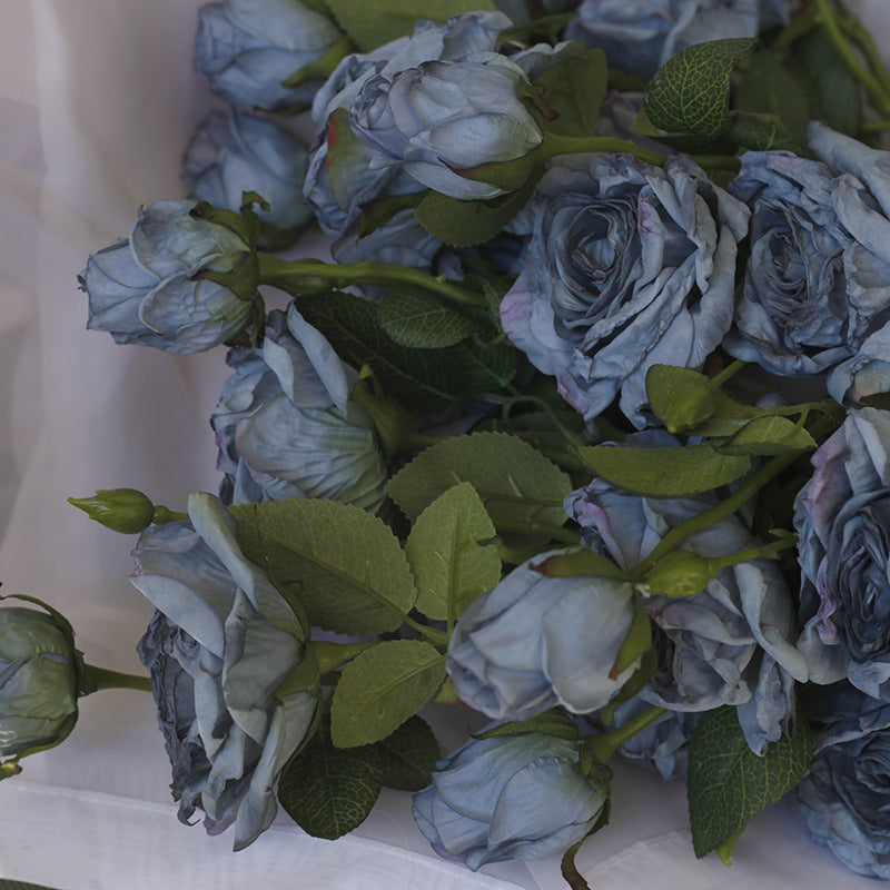 Fake Flowers Artificial Flowers 3 Heads Dried Roses