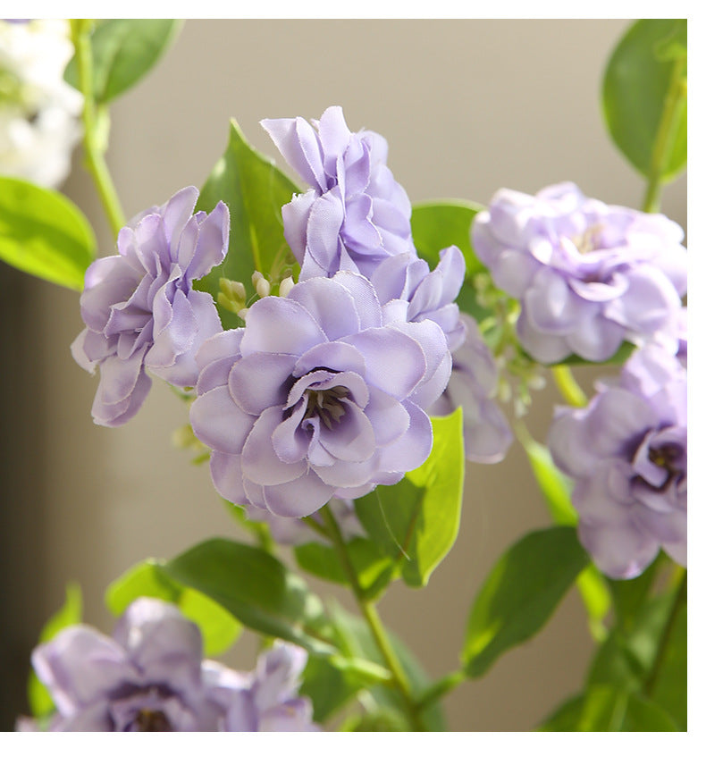 Artificial Flower Multi-Head Camellia Garden  Artificial Silk Flower Ornament Living Room Soft Decoration Ornament