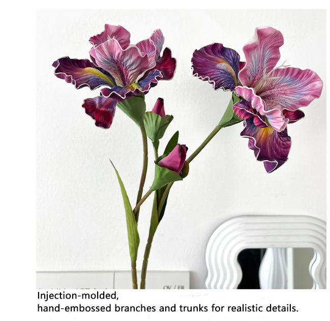 2 Iris Flowers EVA Realistic Touch Artificial Flowers