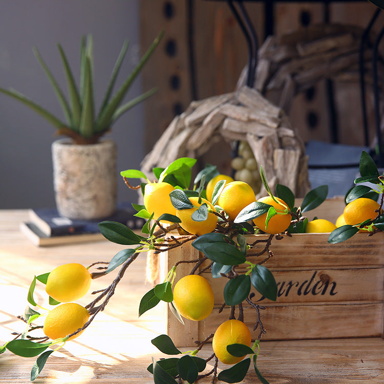 Lemon Branch Fresh Fruit Artificial Flower Fake Flower Restaurant Decoration