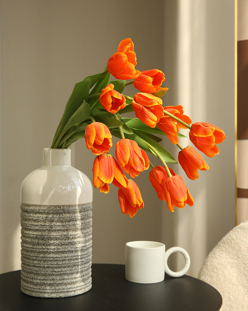 Artificial Flower Single Stem Realistic Tulip Home Decor  Artificial Flower Arrangement