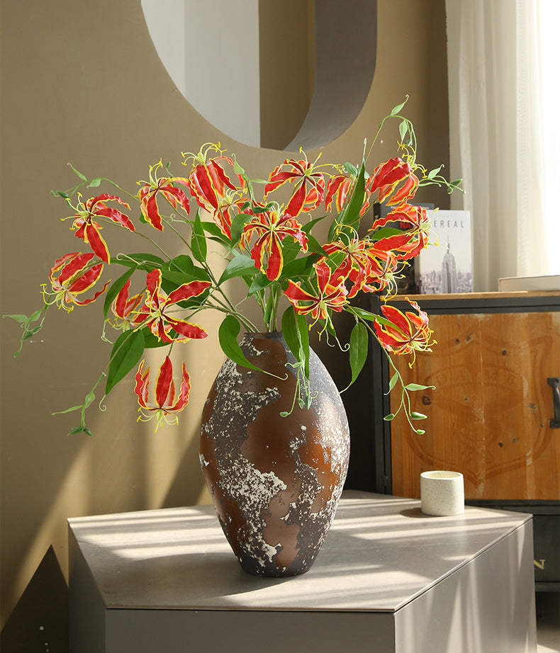 Artificial Flame Lily Flower Home Decoration Ornament Prop Modern Romantic Creative Ornament Fake Flower Floral Decoration