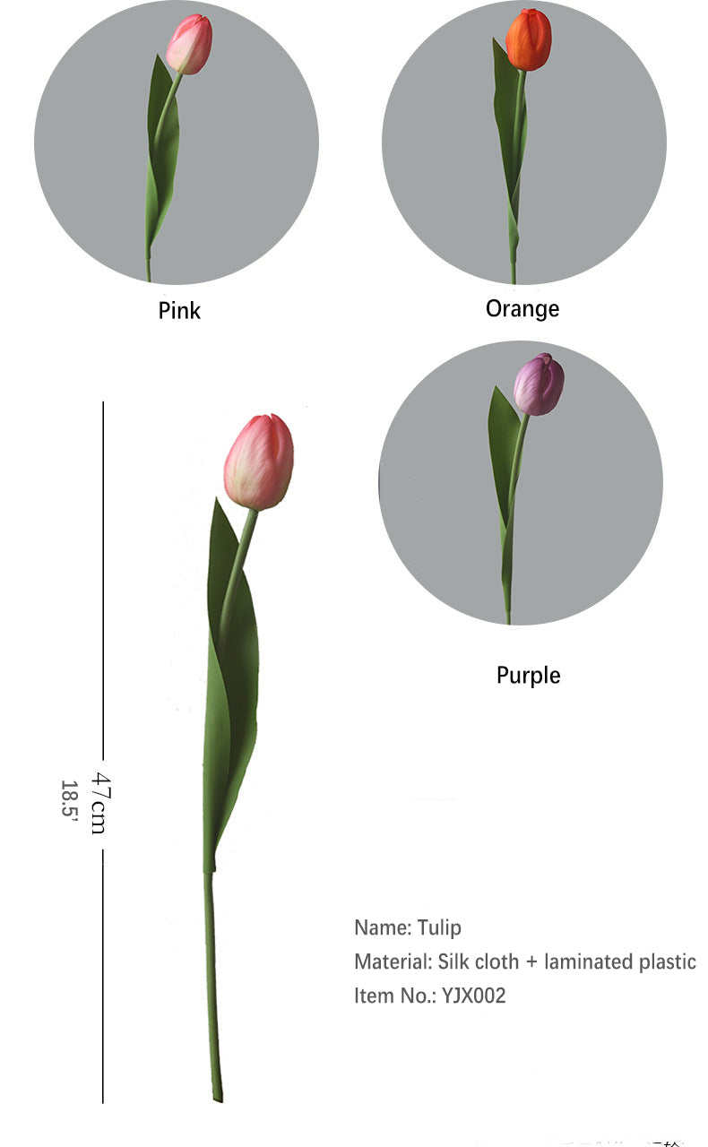 INS Tulip Artificial Flower Mall Dining Table Flower Coffee Table Decorative Flower Fake Flower Photo Prop