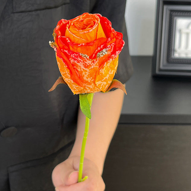Imitation Dried Flower Baked Rose Artificial Flower Snow Rose