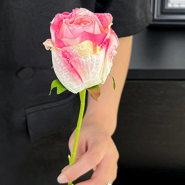 Imitation Dried Flower Baked Rose Artificial Flower Snow Rose