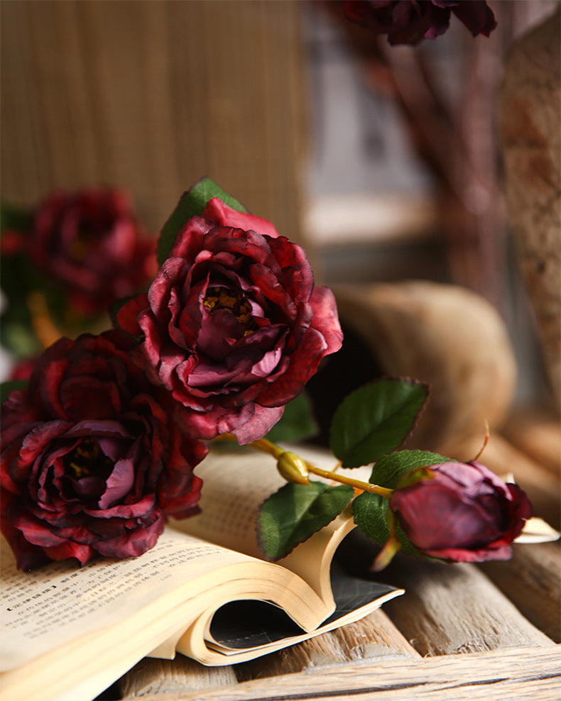 Vintage Autumn Peony Artificial Flower Home Decor Flower Arrangement