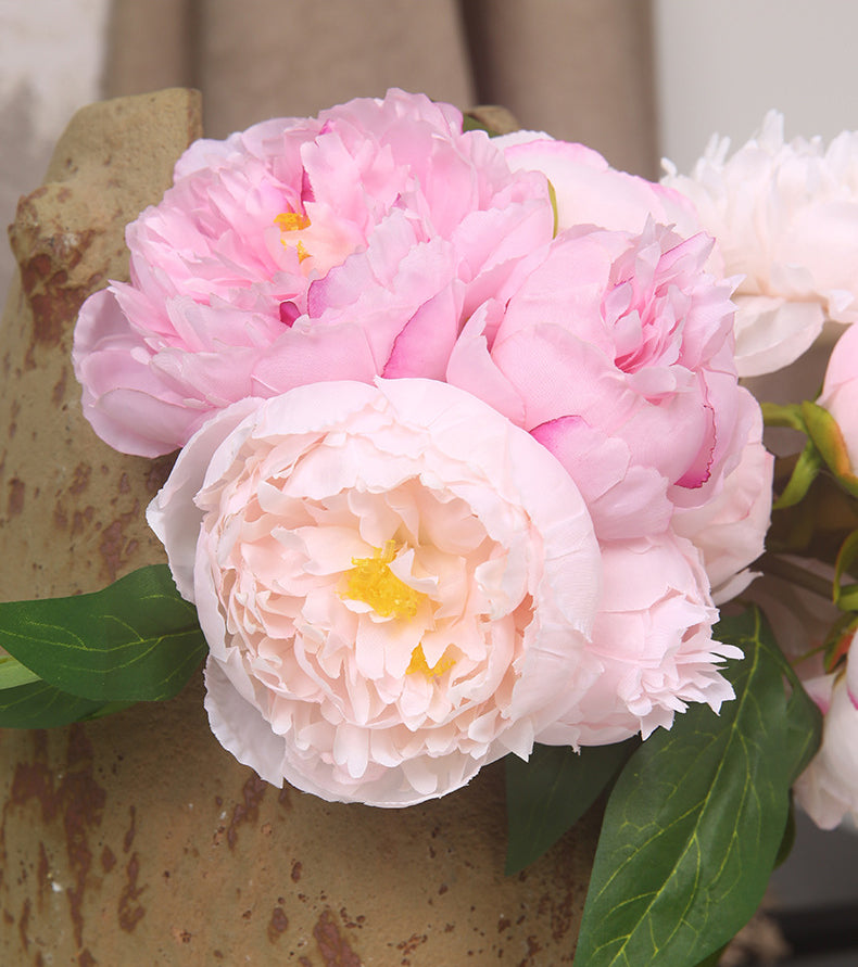 ins High-End Artificial Flowers Fake Flowers Six-Headed Peony Bouquet