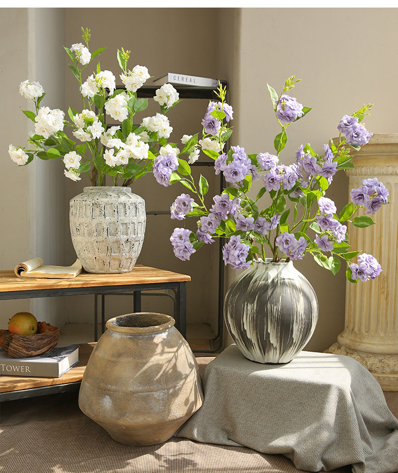 Artificial Flower Multi-Head Camellia Garden  Artificial Silk Flower Ornament Living Room Soft Decoration Ornament