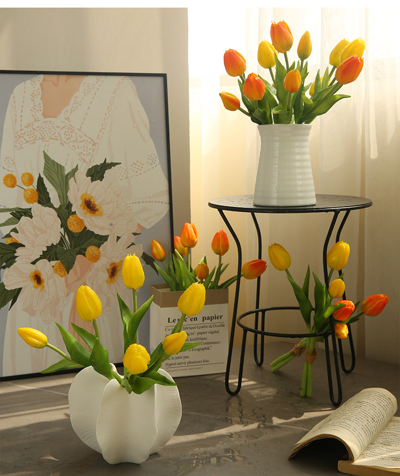 Artificial Flower Three-Headed Realistic Tulip