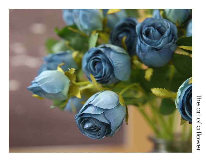 Artificial Flower Double-Ended Roasted Edge Rose Silk Flower Rose