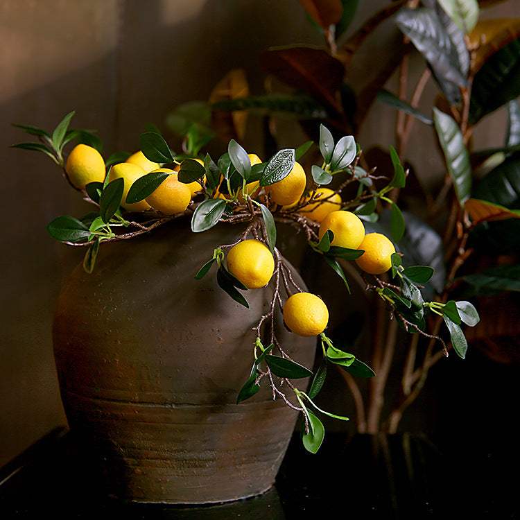 Lemon Branch Fresh Fruit Artificial Flower Fake Flower Restaurant Decoration