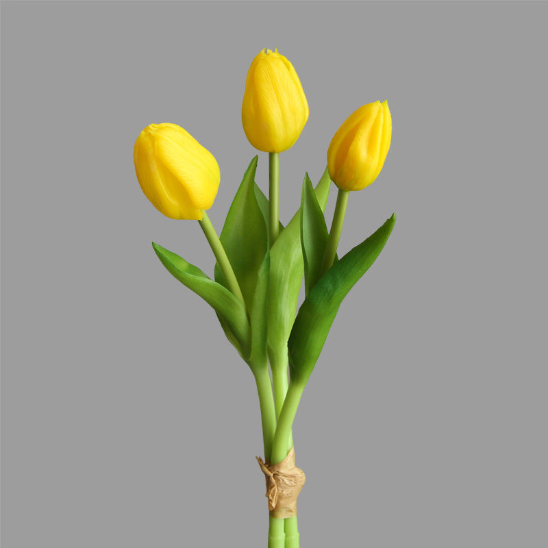 Artificial Flower Three-Headed Realistic Tulip