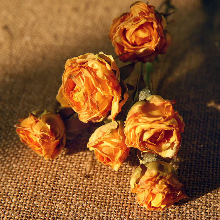Six-Headed Burnt Edge Small Rose 12pcs - 20.8in