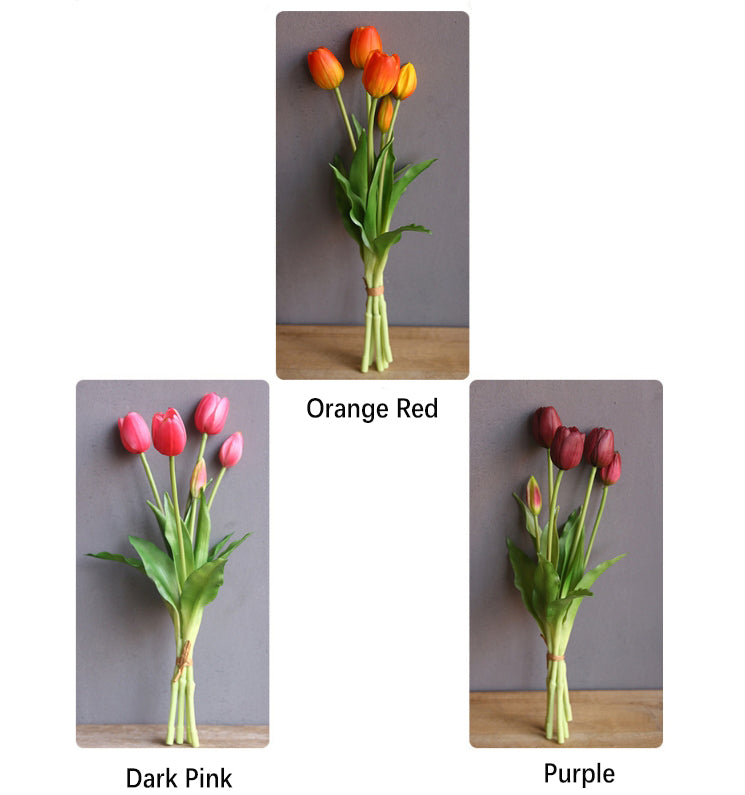 Moisturizing Five-Headed Tulip Bouquet Artificial Flower Decoration Home Decor