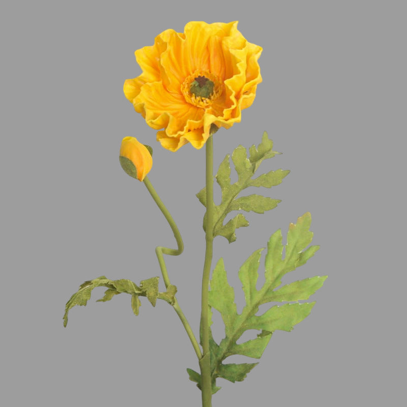 Artificial Flowers Fake Flowers Flocked Poppy Realistic Poppy