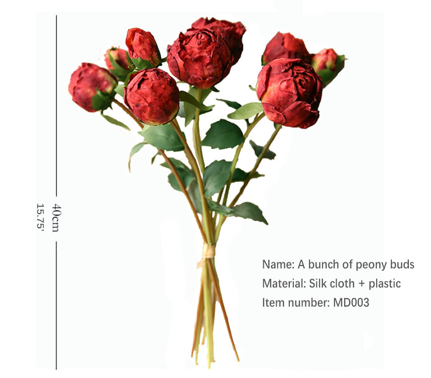 Handwritten Peony Bud Artificial Flower Fake Flower