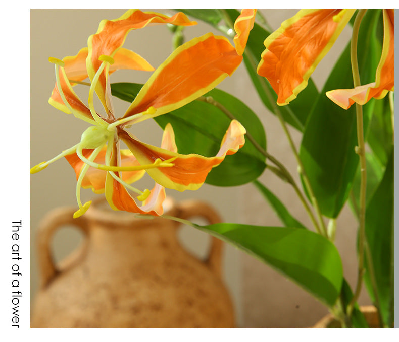 Artificial Flame Lily Flower Home Decoration Ornament Prop Modern Romantic Creative Ornament Fake Flower Floral Decoration