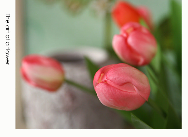 INS Tulip Artificial Flower Mall Dining Table Flower Coffee Table Decorative Flower Fake Flower Photo Prop