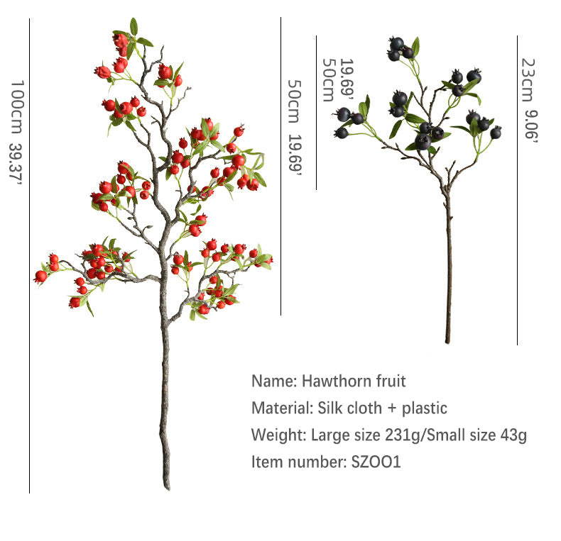 Artificial Hawthorn Fake Flower Fake Fruit Decoration Display
