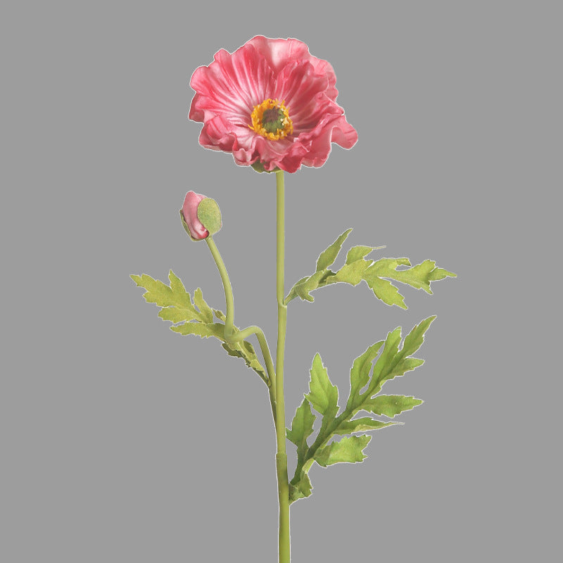 Artificial Flowers Fake Flowers Flocked Poppy Realistic Poppy