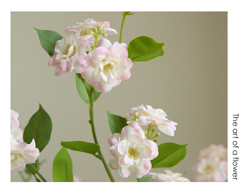 Artificial Flower Multi-Head Camellia Garden  Artificial Silk Flower Ornament Living Room Soft Decoration Ornament