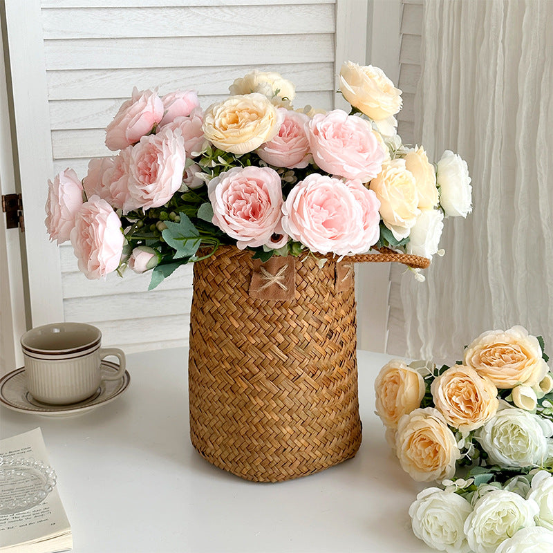 5 Peony Artificial Flowers Persian Rose Small Bunch Fake Flowers