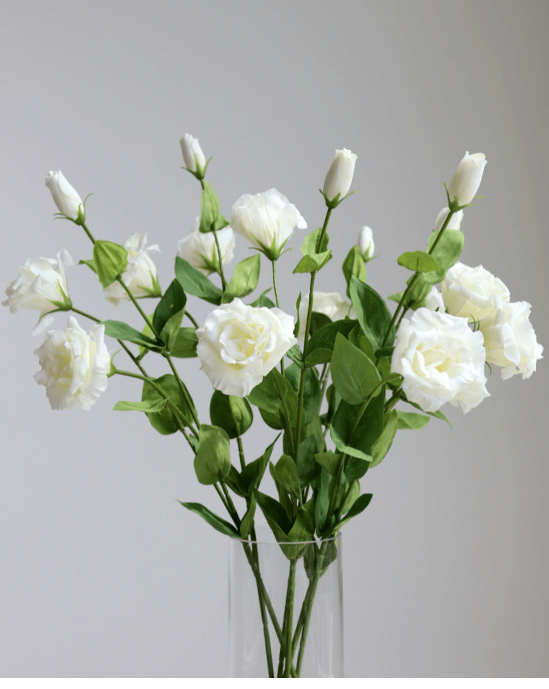 Light Luxury Simulation Single 3 Forks Moist Feeling Eustoma Fake Flowers
