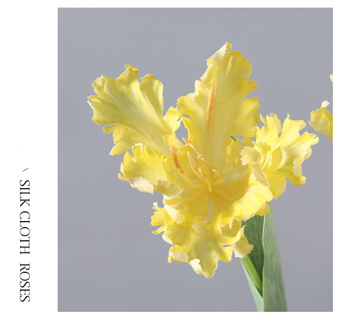 Artificial Flower Single Branch Parrot Tulip 3D Printed Toothed Fake Flower