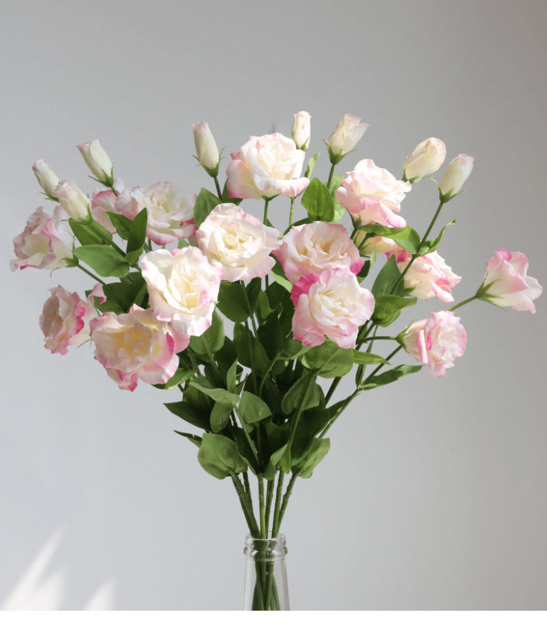 Light Luxury Simulation Single 3 Forks Moist Feeling Eustoma Fake Flowers