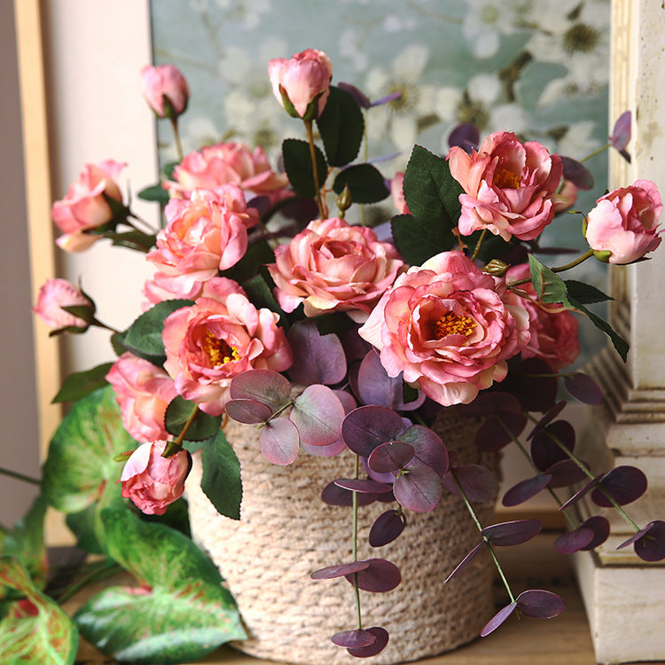 Vintage Autumn Peony Artificial Flower Home Decor Flower Arrangement