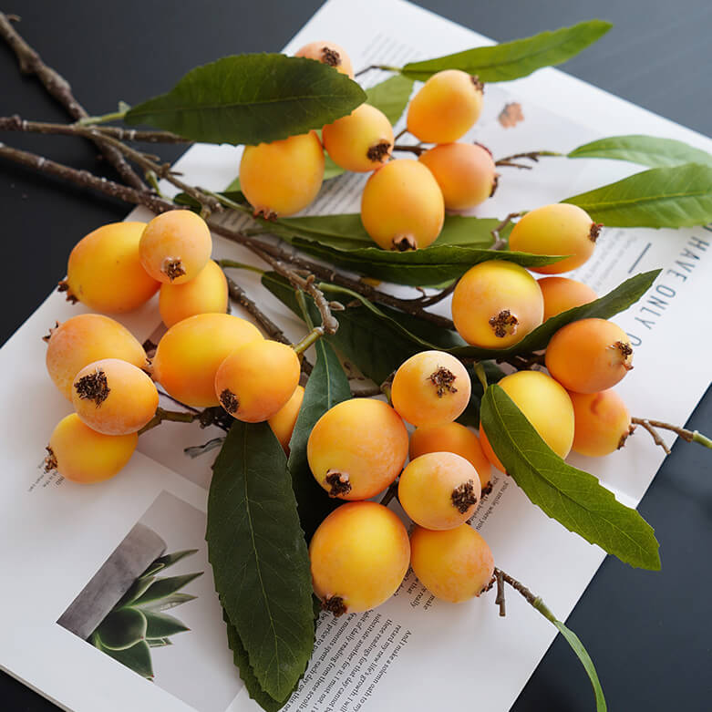 Simulated Loquat Fruit, 1 pcs - 24.4inch