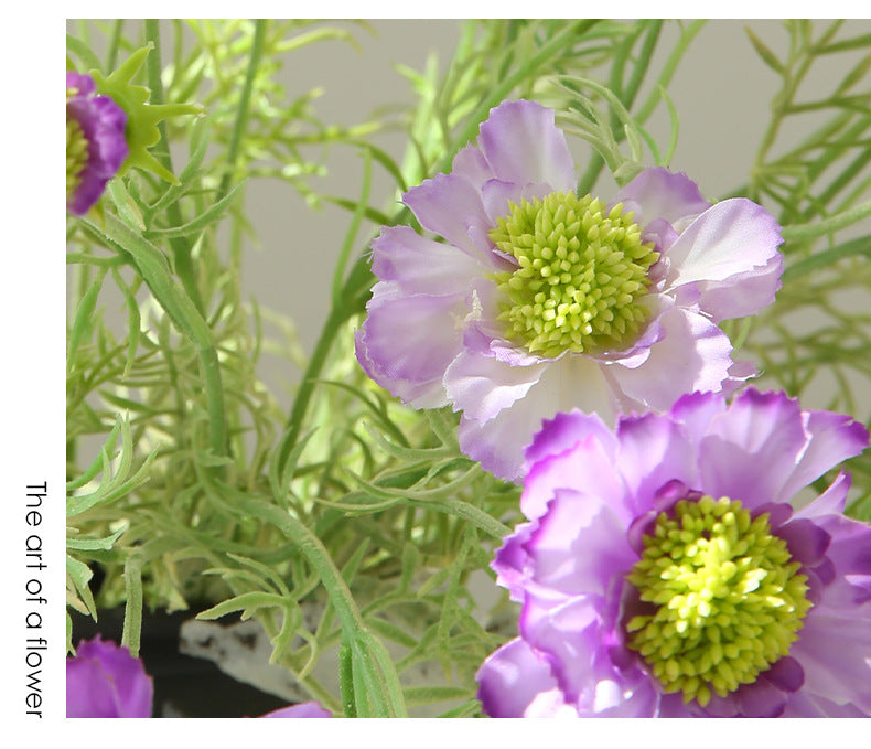 Artificial Flowers Fake Flowers Flocked Blue Potted Flowers
