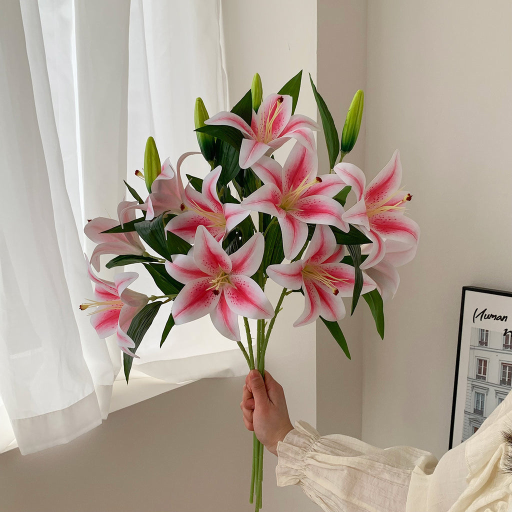 New Lily Artificial Flowers Fake Flowers Silk Flowers Washable