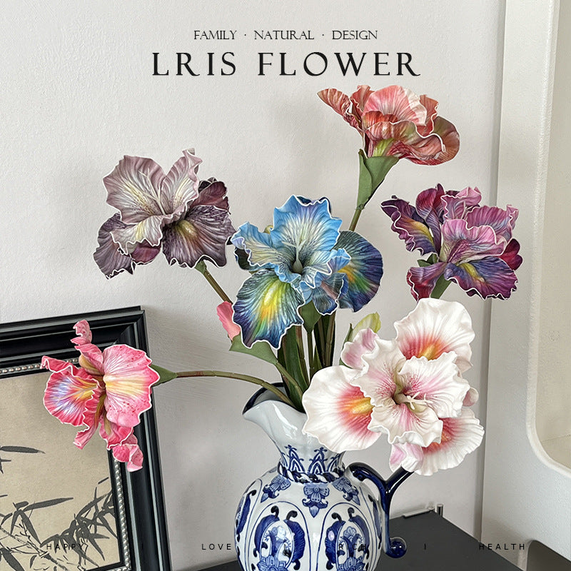 2 Iris Flowers EVA Realistic Touch Artificial Flowers