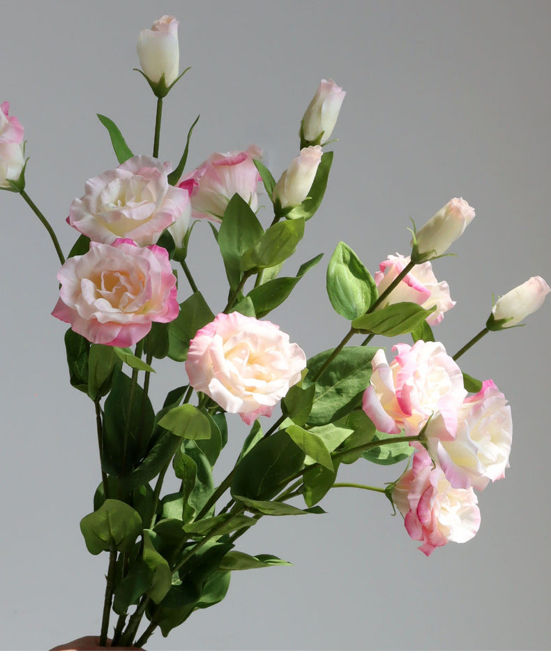 Light Luxury Simulation Single 3 Forks Moist Feeling Eustoma Fake Flowers